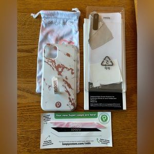 Loopy case for IPhone 11 and screen protector